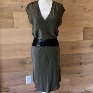 T Alexander Wang Mesh Paneled Silk Dress